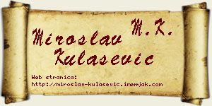 Miroslav Kulašević vizit kartica